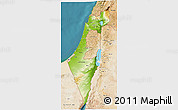 Physical 3D Map of Israel, satellite outside