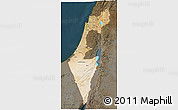 Satellite 3D Map of Israel, darken