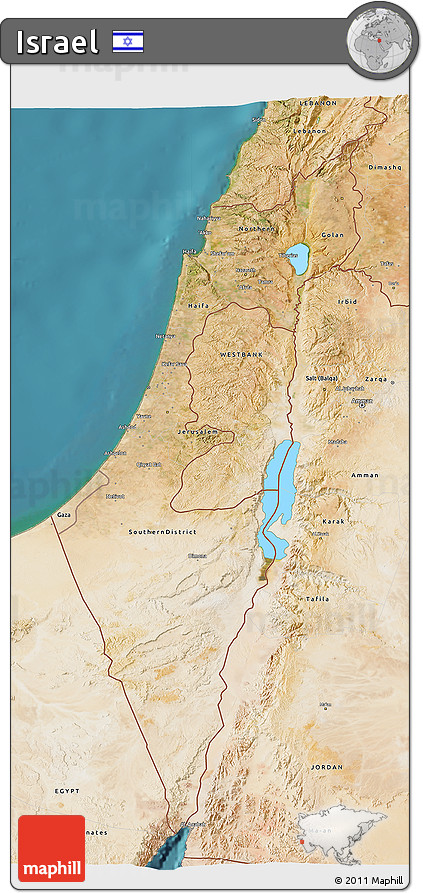 Satellite 3D Map of Israel