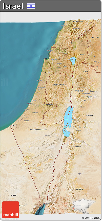Satellite 3D Map of Israel