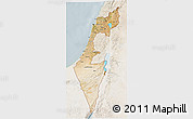 Satellite 3D Map of Israel, lighten