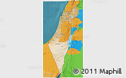 Satellite 3D Map of Israel, political outside, satellite sea