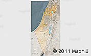 Satellite 3D Map of Israel, semi-desaturated