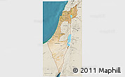 Satellite 3D Map of Israel, shaded relief outside, satellite sea
