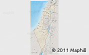 Shaded Relief 3D Map of Israel, semi-desaturated, land only