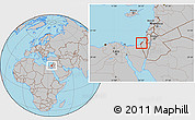 Gray Location Map of Gaza