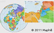 Political Location Map of Gaza