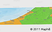 Political Panoramic Map of Gaza