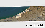 Satellite Panoramic Map of Gaza, darken