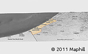 Satellite Panoramic Map of Gaza, desaturated