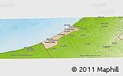 Satellite Panoramic Map of Gaza, physical outside