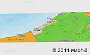 Satellite Panoramic Map of Gaza, political outside