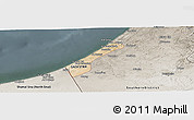 Satellite Panoramic Map of Gaza, semi-desaturated