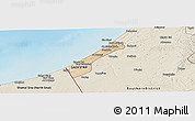 Satellite Panoramic Map of Gaza, shaded relief outside