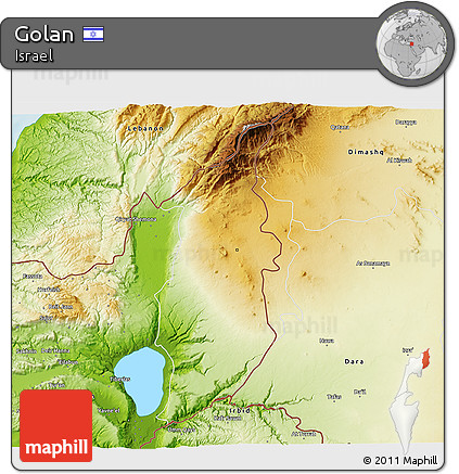 Physical 3D Map of Golan