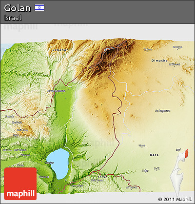 Physical 3D Map of Golan
