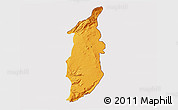 Political 3D Map of Golan, cropped outside