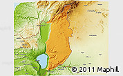Political 3D Map of Golan, physical outside
