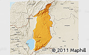 Political 3D Map of Golan, shaded relief outside
