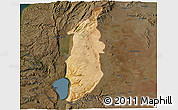 Satellite 3D Map of Golan, darken