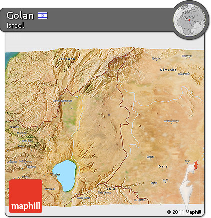 Satellite 3D Map of Golan