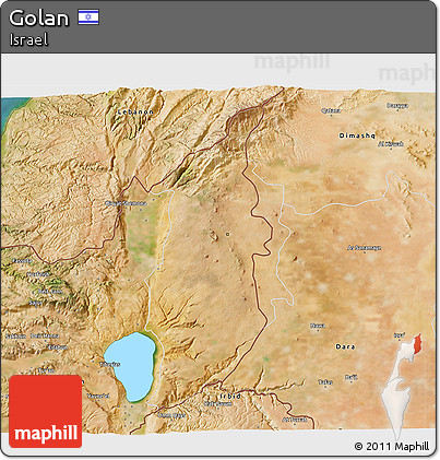 Satellite 3D Map of Golan