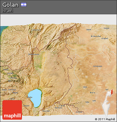 Satellite 3D Map of Golan