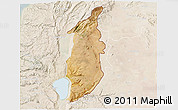 Satellite 3D Map of Golan, lighten