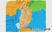 Satellite 3D Map of Golan, political outside