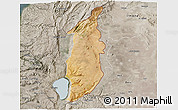 Satellite 3D Map of Golan, semi-desaturated