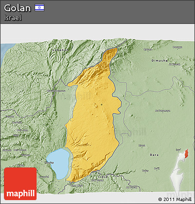 Savanna Style 3D Map of Golan