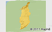 Savanna Style 3D Map of Golan, single color outside