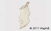 Shaded Relief 3D Map of Golan, cropped outside