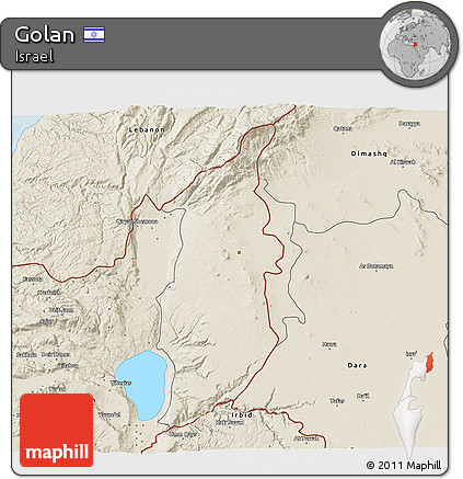 Shaded Relief 3D Map of Golan