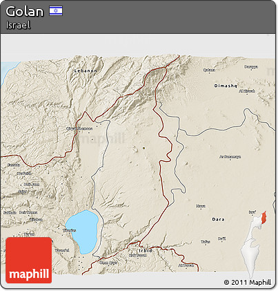 Shaded Relief 3D Map of Golan