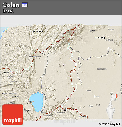 Shaded Relief 3D Map of Golan