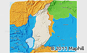 Shaded Relief 3D Map of Golan, political outside