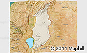 Shaded Relief 3D Map of Golan, satellite outside