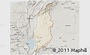 Shaded Relief 3D Map of Golan, semi-desaturated