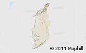Shaded Relief 3D Map of Golan, single color outside