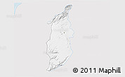 Silver Style 3D Map of Golan, single color outside