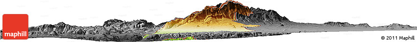 Physical Horizon Map of Golan, darken, desaturated