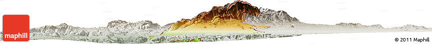 Physical Horizon Map of Golan, lighten, semi-desaturated