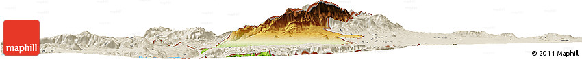 Physical Horizon Map of Golan, shaded relief outside