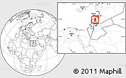 Blank Location Map of Golan, within the entire country