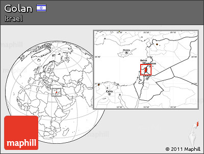 Blank Location Map of Golan