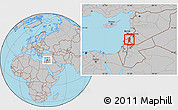 Gray Location Map of Golan