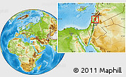 Physical Location Map of Golan, within the entire country