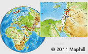 Physical Location Map of Golan, highlighted country, within the entire country