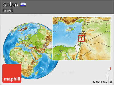 Physical Location Map of Golan, highlighted country